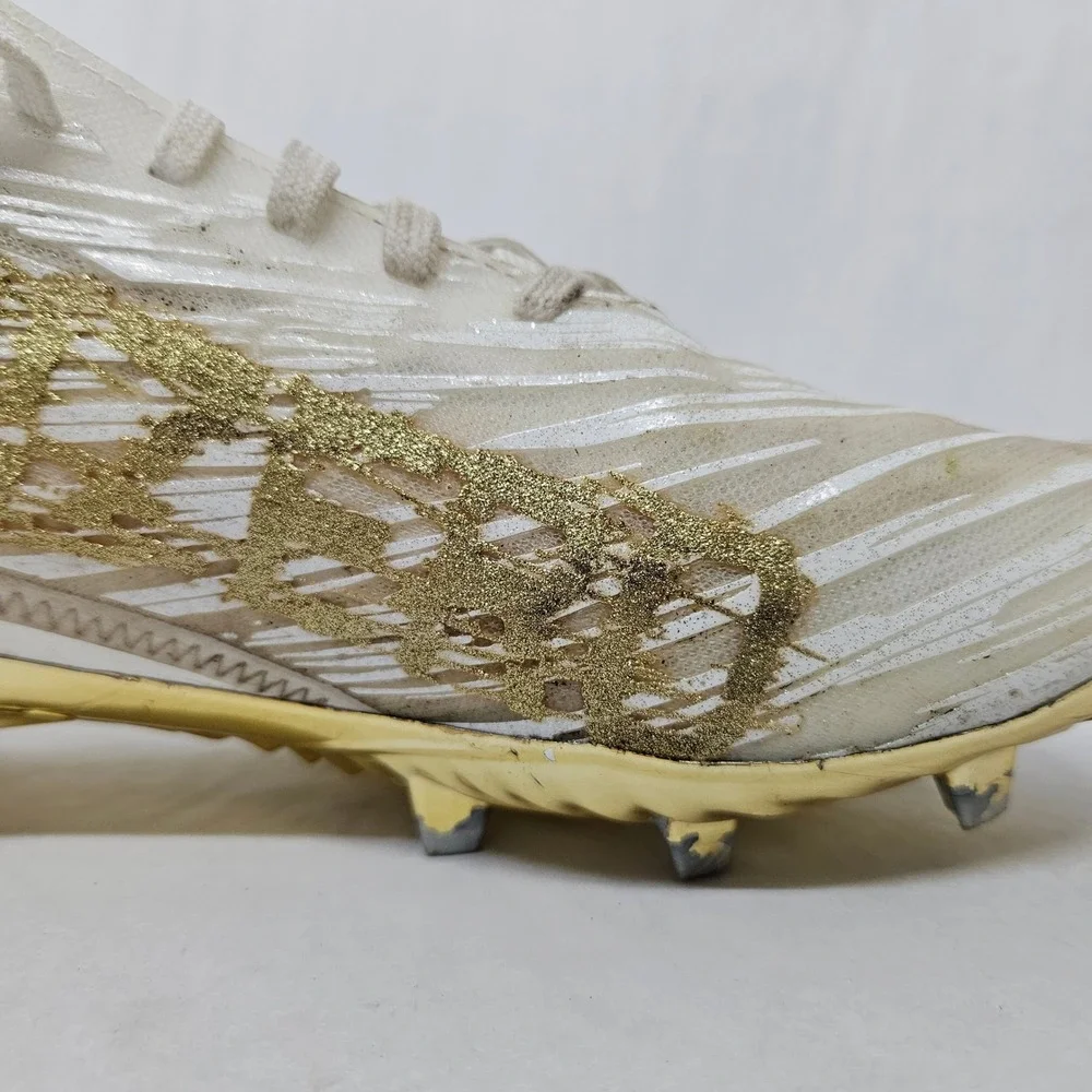 Adidas Adizero Football Cleats GX5122 White Metallic Gold Mens Size 8